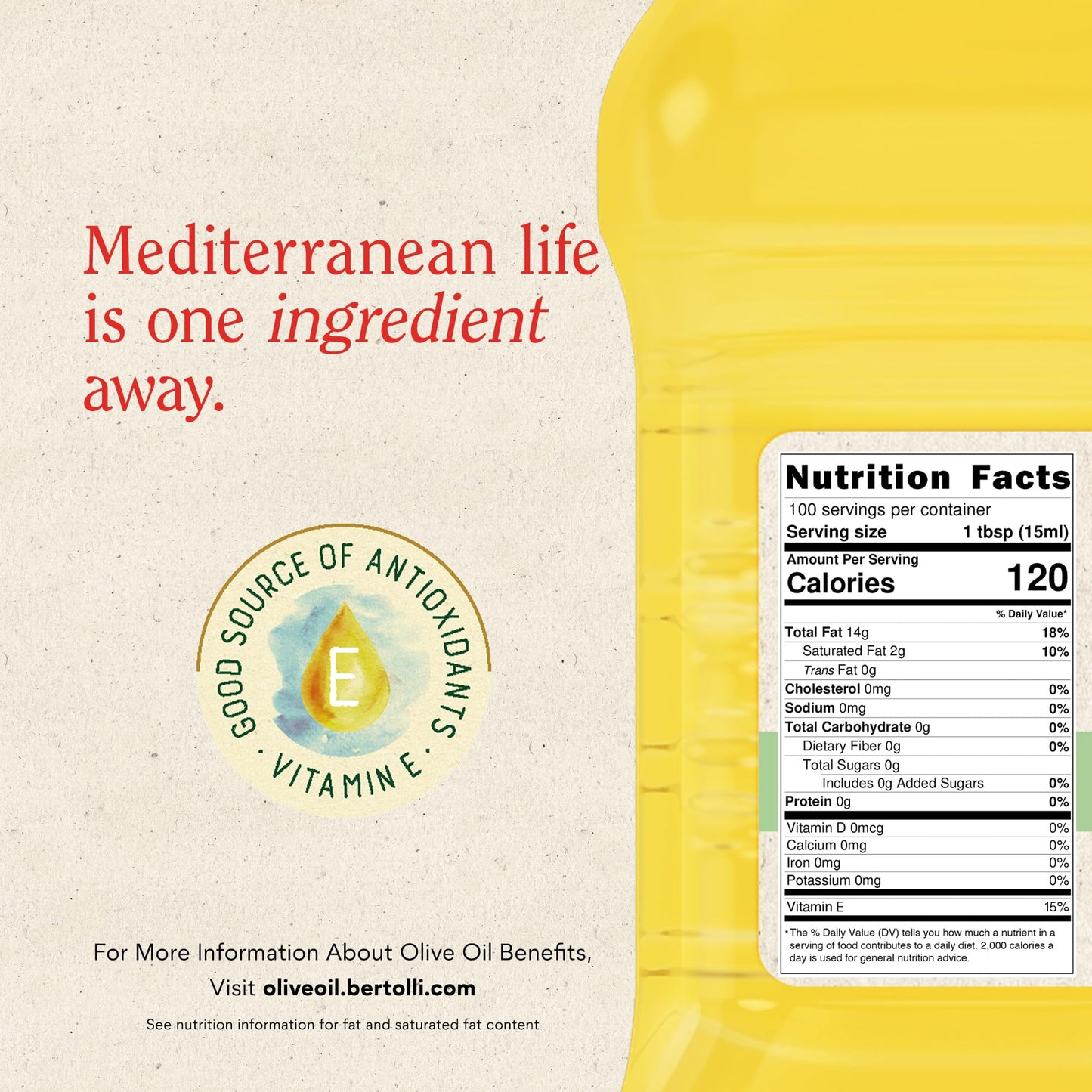 Bertolli Extra Light Tasting Olive Oil, 51-Ounce Bottle