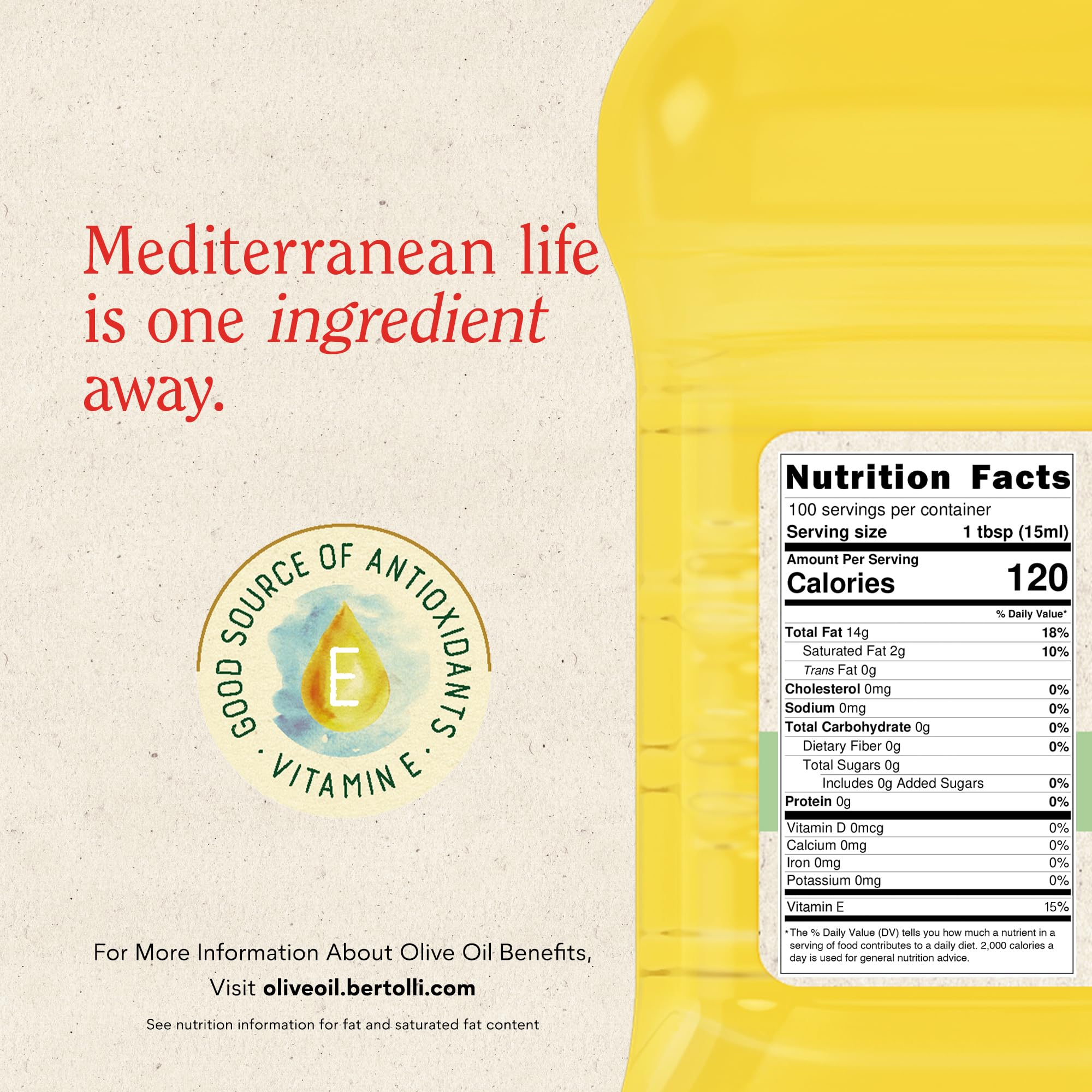Bertolli Extra Light Tasting Olive Oil, 51-Ounce Bottle