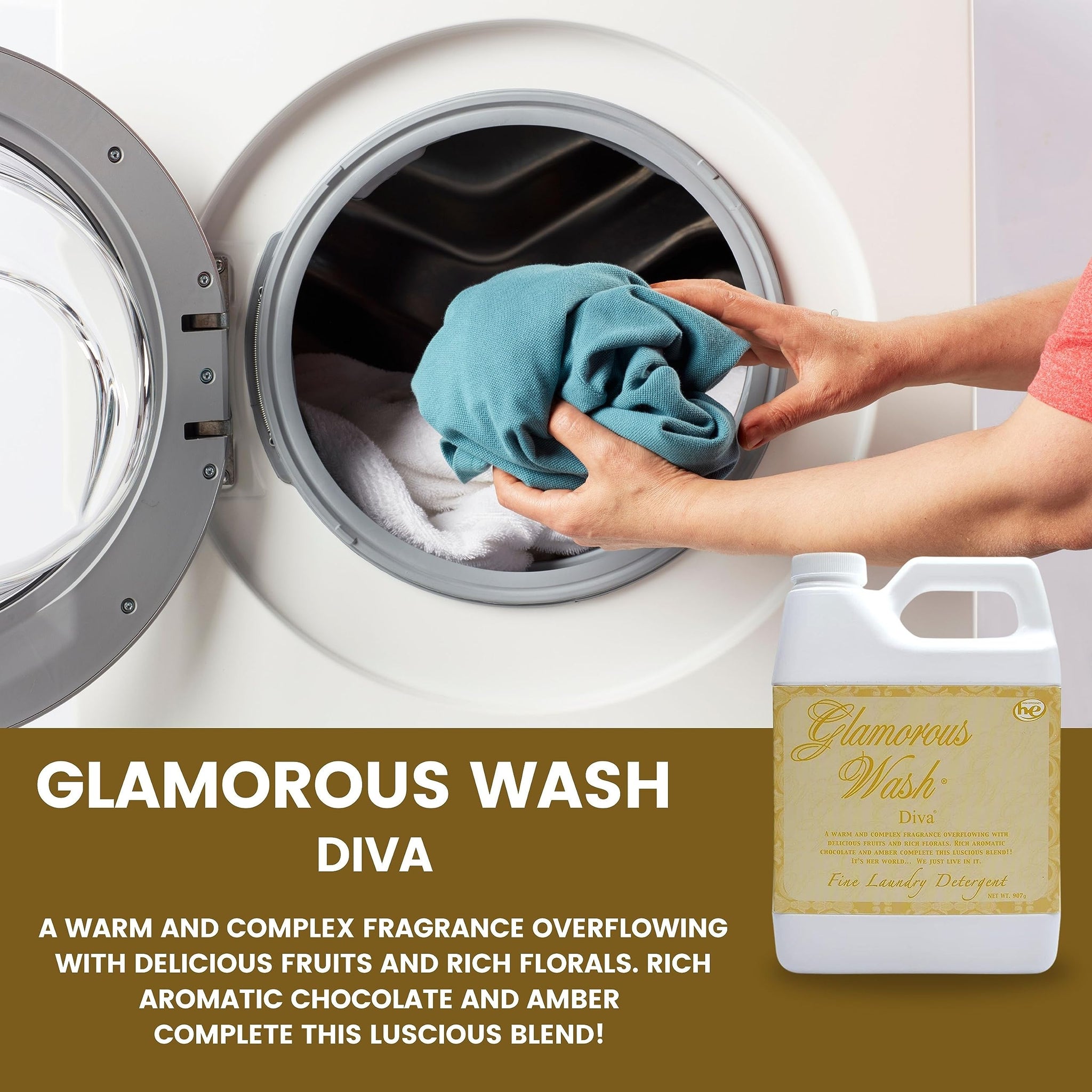 Worldwide Nutrition Bundle Compatible with Tyler Candle Company Glamorous Wash Diva Laundry Liquid Detergent - Diva Scented Luxury Detergent - Hand