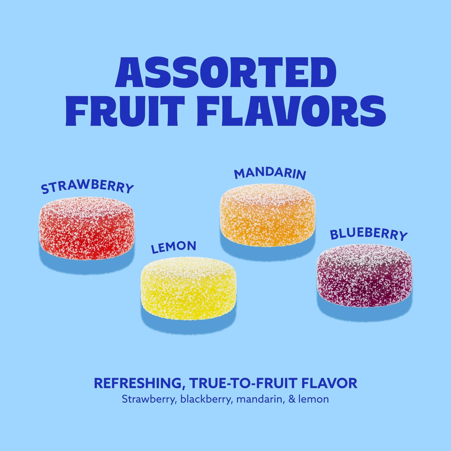Cambie Sugar Free Gummies - 1 lb of Individually Wrapped Sugar Free Candy, Assorted Fruit Flavors, Diabetic Friendly, Keto, Low Carb, Vegan, Natural