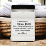 Roses Natural Tropical Burst 3-in-1 Laundry Detergent, All-Natural, Sulfate-Free, Super Concentrated, 32 oz