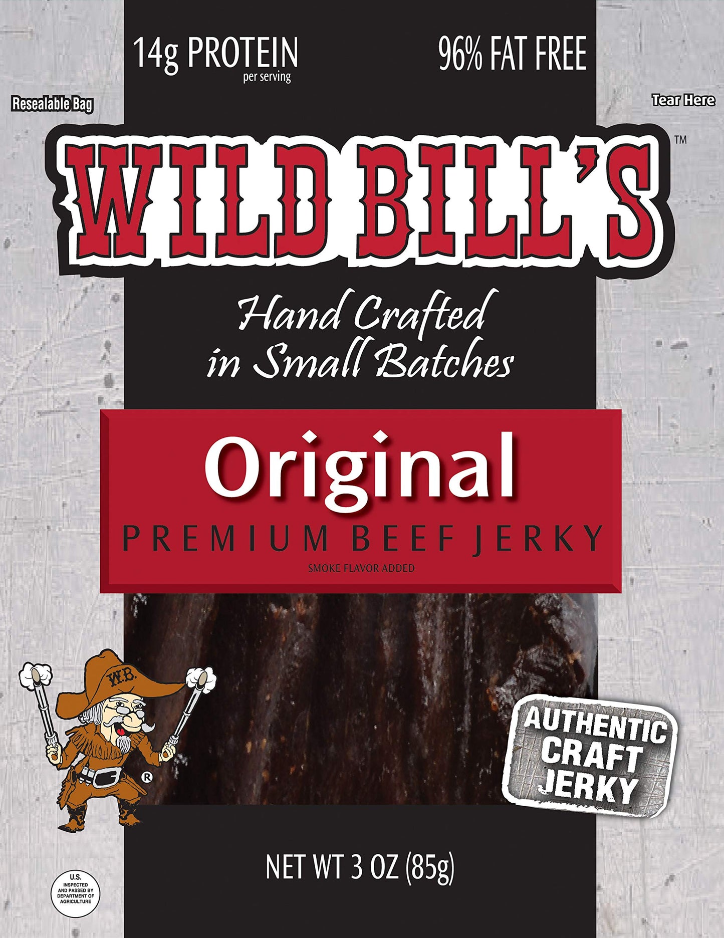 Wild Bill's Hickory Smoked Beef Jerky 3 Ounce Pack (3 count)