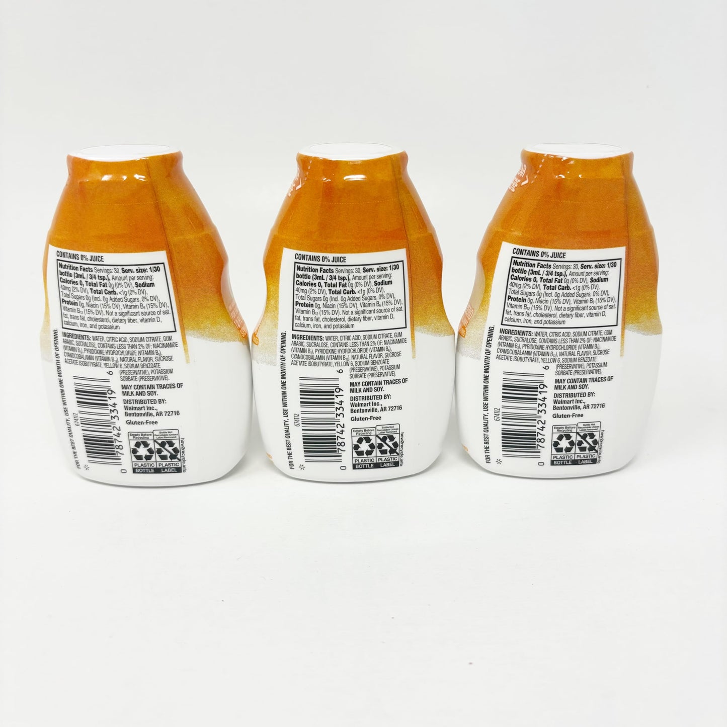 Great Value Orange Blast Drink Enhancer, 3.11 fl oz Bottle (3 Pack)