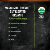 Frontier Co-op Organic Marshmallow Root Herb, Cut and Sifted - For Marshmallow Root Tea, Powder, Capsules and More - Kosher | 16 Ounce (Pack of 1)