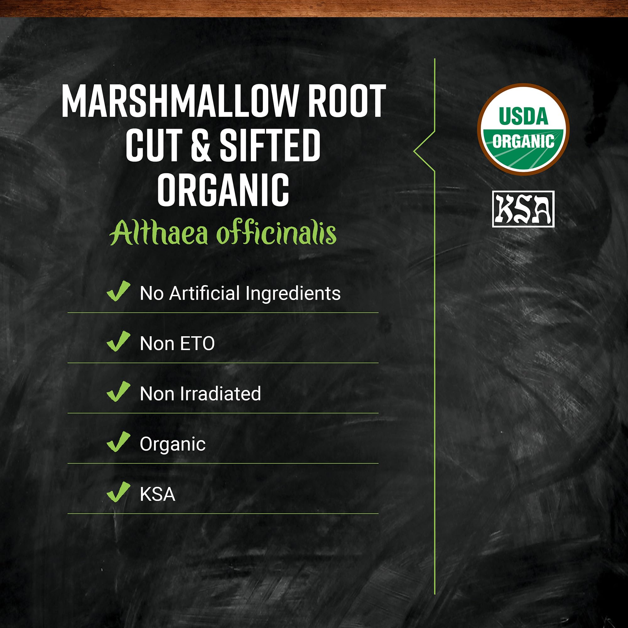 Frontier Co-op Organic Marshmallow Root Herb, Cut and Sifted - For Marshmallow Root Tea, Powder, Capsules and More - Kosher | 16 Ounce (Pack of 1)