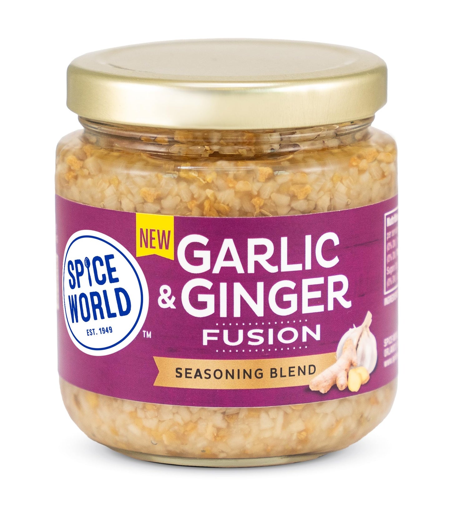 Spice World Garlic Ginger Fusion Seasoning Blend - Ready-to-Use Seasonings for Cooking - 8oz Garlic Ginger Blend Adds Savory Flavor to Stir-Fries