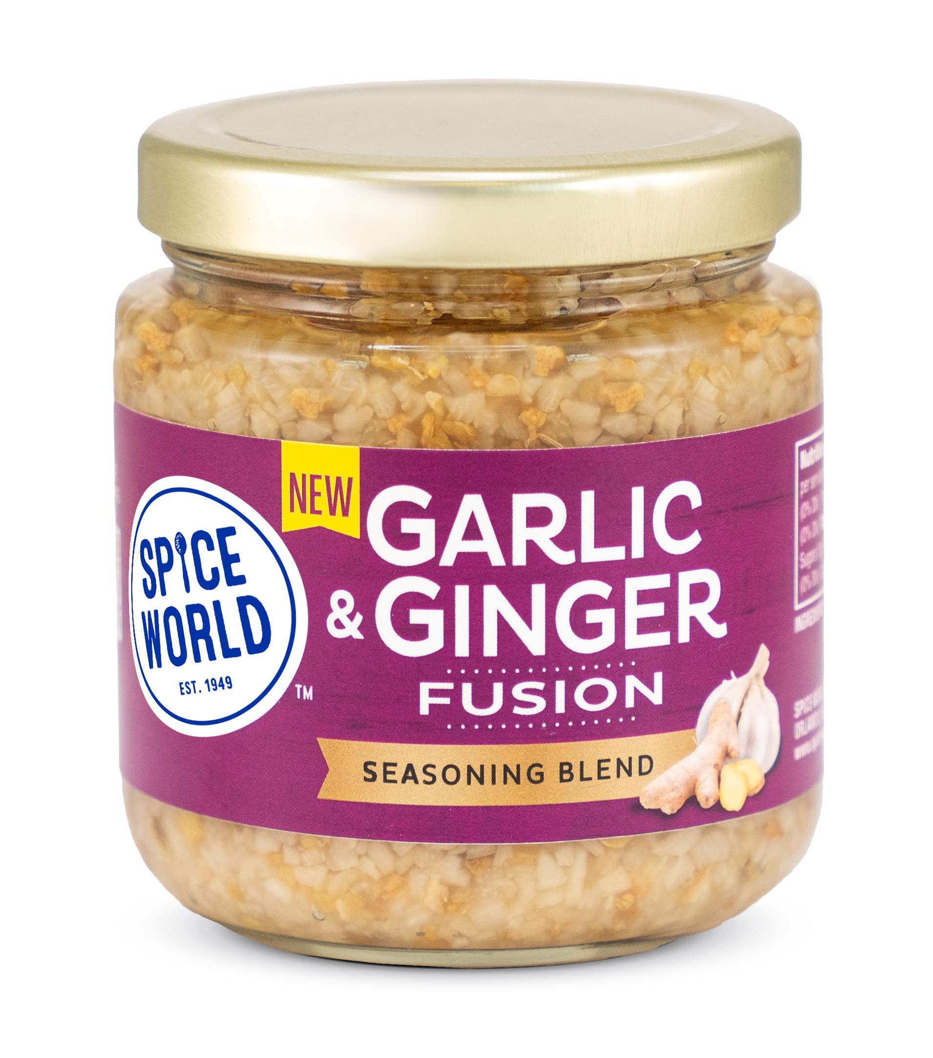 Spice World Garlic Ginger Fusion Seasoning Blend - Ready-to-Use Seasonings for Cooking - 8oz Garlic Ginger Blend Adds Savory Flavor to Stir-Fries