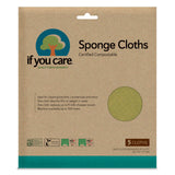 If You Care Sponge Cloths - 5 Count - 100% Natural Cleaning Rags for Kitchen, Bathroom, Home Countertop Surfaces - Absorbent, Reusable, Machine