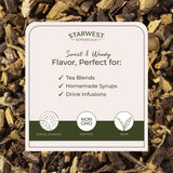 Starwest Botanicals Organic Dried Licorice Root - Herb for Loose Leaf Tea Blends, Candy, & Baked Goods, Cut & Sifted, Certified Kosher, Non-GMO - 4 oz
