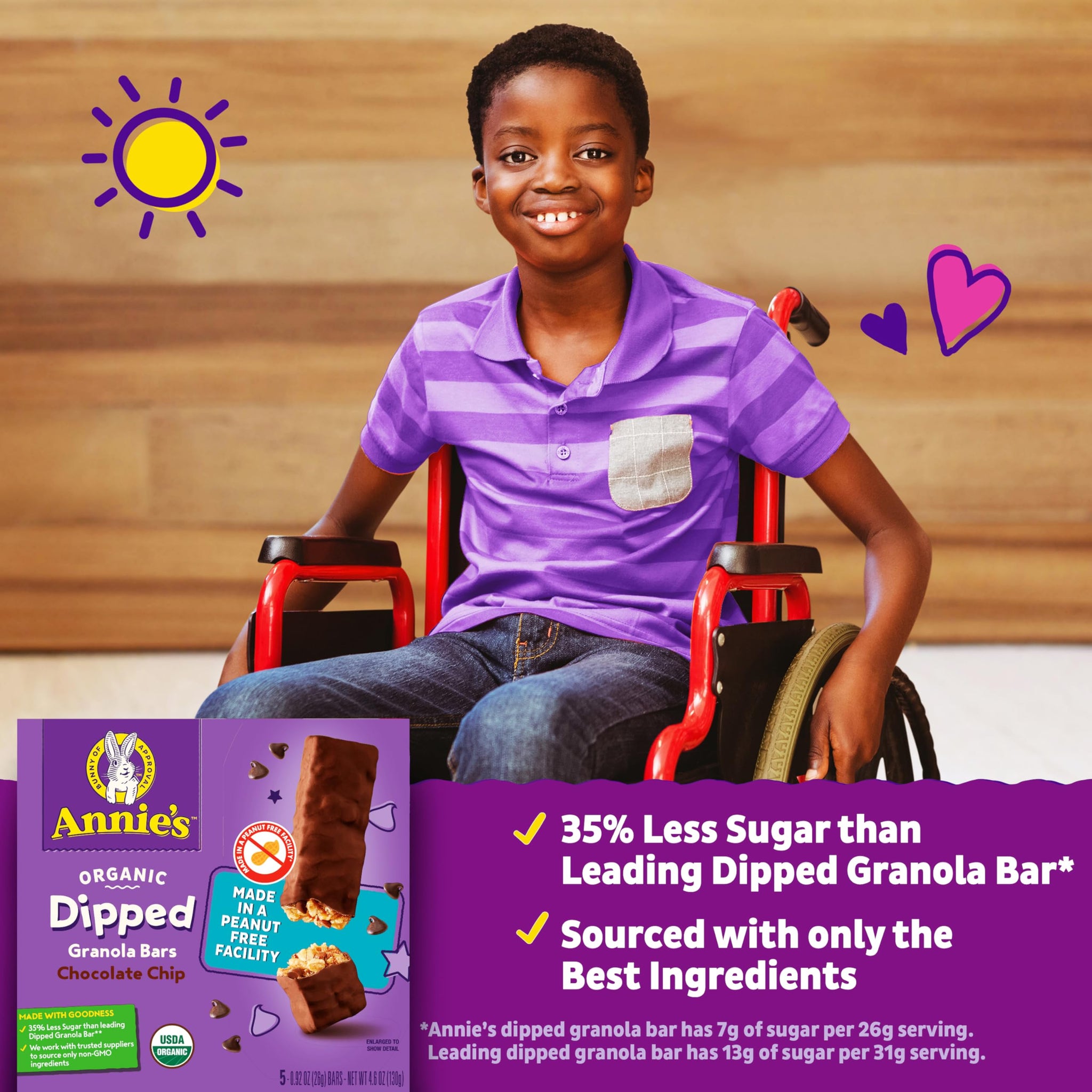 Annie's Chocolate Dipped, Chewy Chocolate Chip Granola Bars, 5 ct