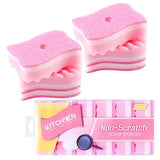 Non-Scratch Scrub Sponges, 6 Pack, Odor Free, Gentle on Sink, Counters, Surfaces, Pots, Pans, for Dishwashing & Household Cleaning with 1Sponge Holder