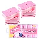 Non-Scratch Scrub Sponges, 6 Pack, Odor Free, Gentle on Sink, Counters, Surfaces, Pots, Pans, for Dishwashing & Household Cleaning with 1Sponge Holder