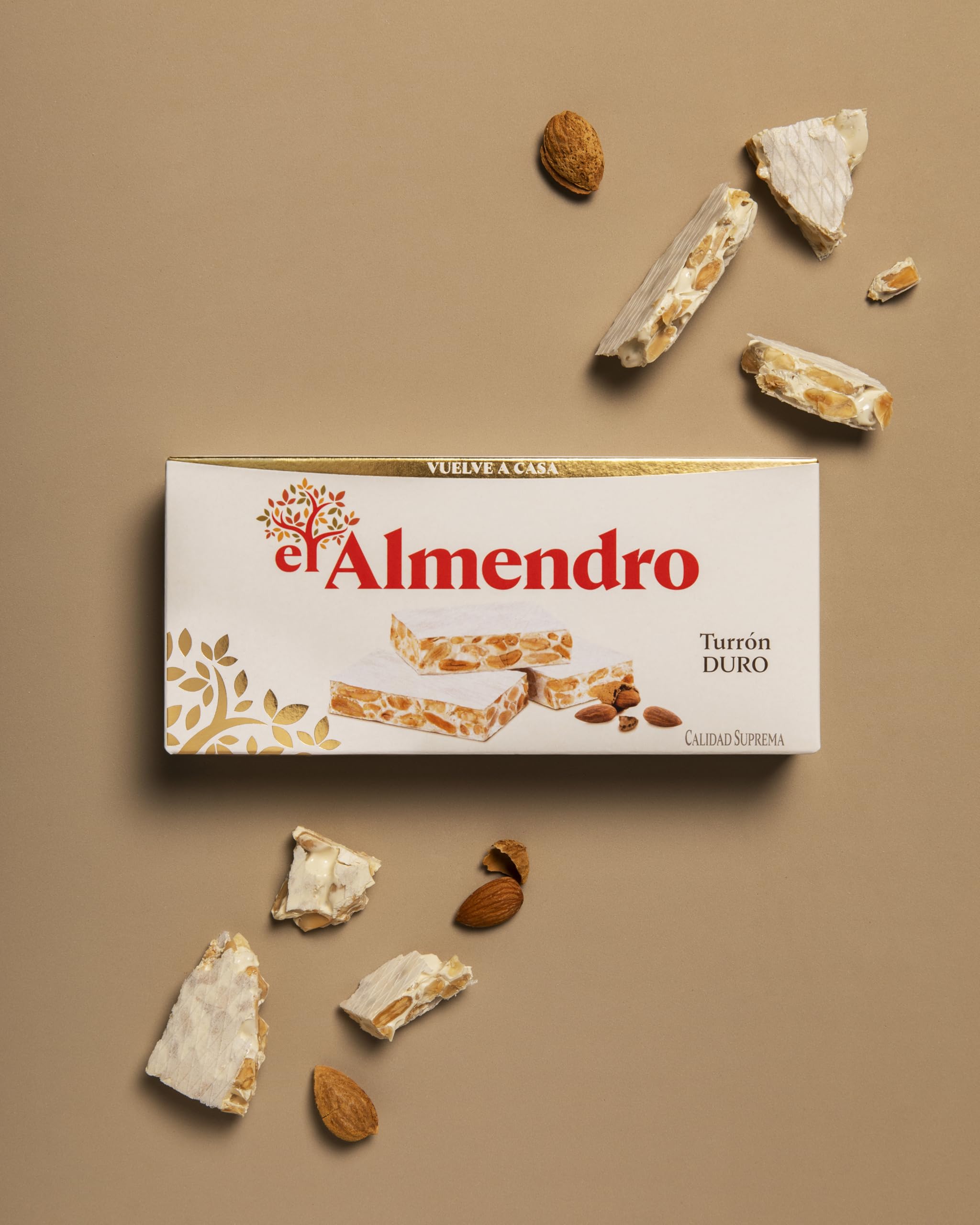 El Almendro Turrones, Turron Duro Nougat Christmas Candy, Crunchy Almond Torrone From Spain, Traditional Spanish Brittle Holiday Dessert, Gluten Free