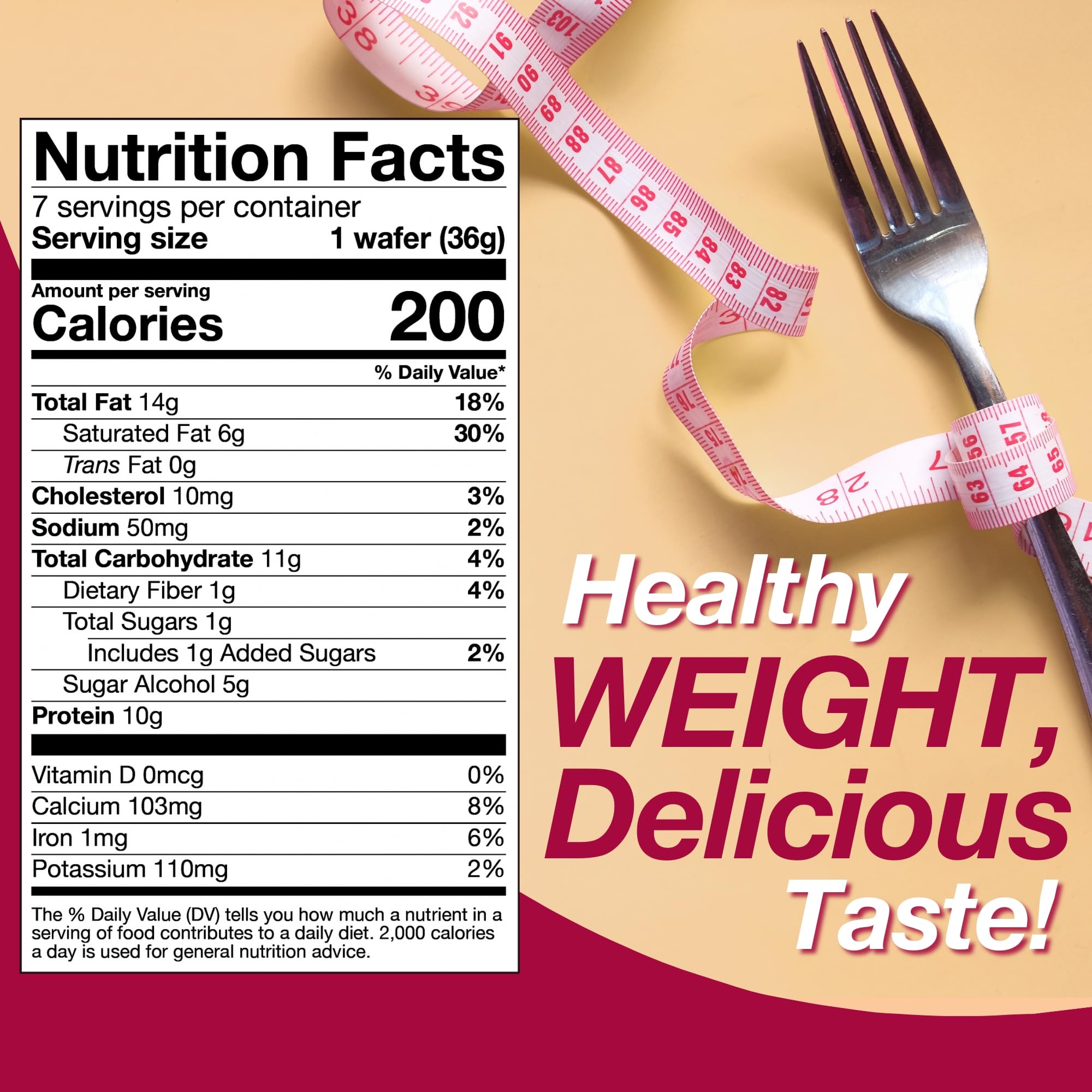 ProtiDIET Protein Wafer Cookies - Crispy Healthy Snacks for Adults with Added Nutrients - 0g Trans Fat - 7 Count Pack