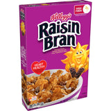 Kellogg's Raisin Bran Cold Breakfast Cereal, High Fiber Cereal, Made with Real Fruit, Original (10 Boxes)