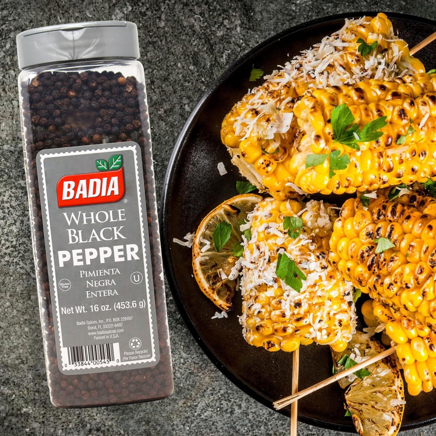 Badia Whole Black Pepper, 16 oz - Aromatic and Flavorful Peppercorns for Everyday Cooking