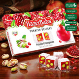 HazerBaba Turkish Delight Pistachio Candy, Pomegranate, 16oz (Pack of 1)