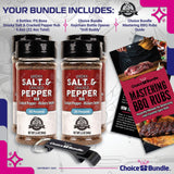 Pit Boss Smoky Salt & Cracked Pepper All Purpose AP Premium BBQ Barbecue Mixed Seasoning Spice & Rub 4 pk Choice Bundle (22.4 oz) + Guide & Keychain