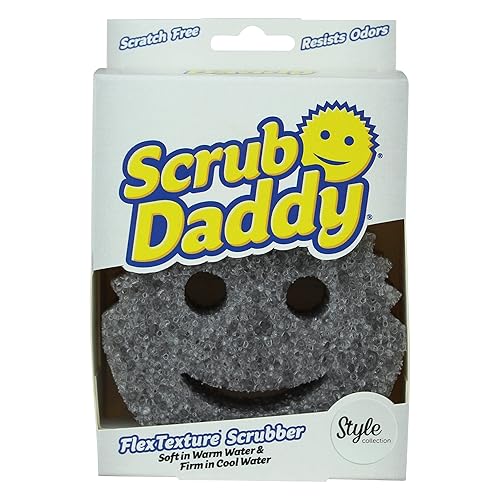 Scrub Daddy Style Dish Sponge, Smiley Face Sponges for Cleaning & Washing Up - Kitchen Non Scratch Scourers with FlexTexture Firm & Soft Scrubbing