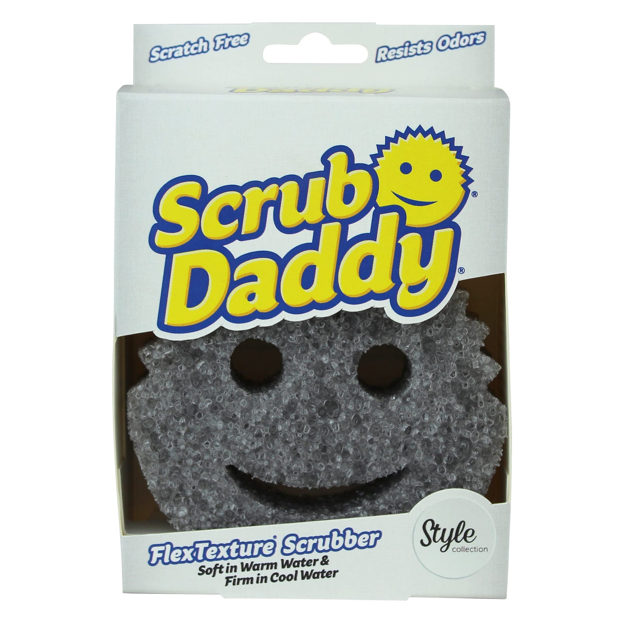 Scrub Daddy Style Dish Sponge, Smiley Face Sponges for Cleaning & Washing Up - Kitchen Non Scratch Scourers with FlexTexture Firm & Soft Scrubbing