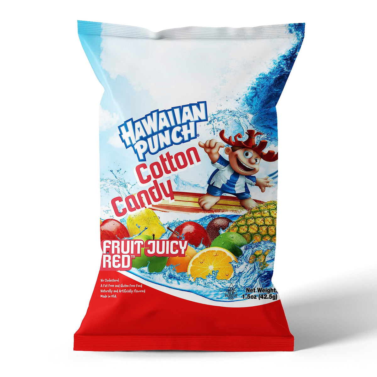 Candylandia Hawaiian Punch Flavored Cotton Candy Bulk - Fruit Juicy Red - Party Favors for Birthdays, Party Themes, & More - Fat-Free & Gluten-Free