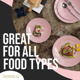 Trendables 120 Pcs Pink Plates Plastic Dinner Plates 60 Guests I 60-10" Heavy Duty Plastic Plates & 60-8" Dessert Plates | Disposable Dinnerware Set |