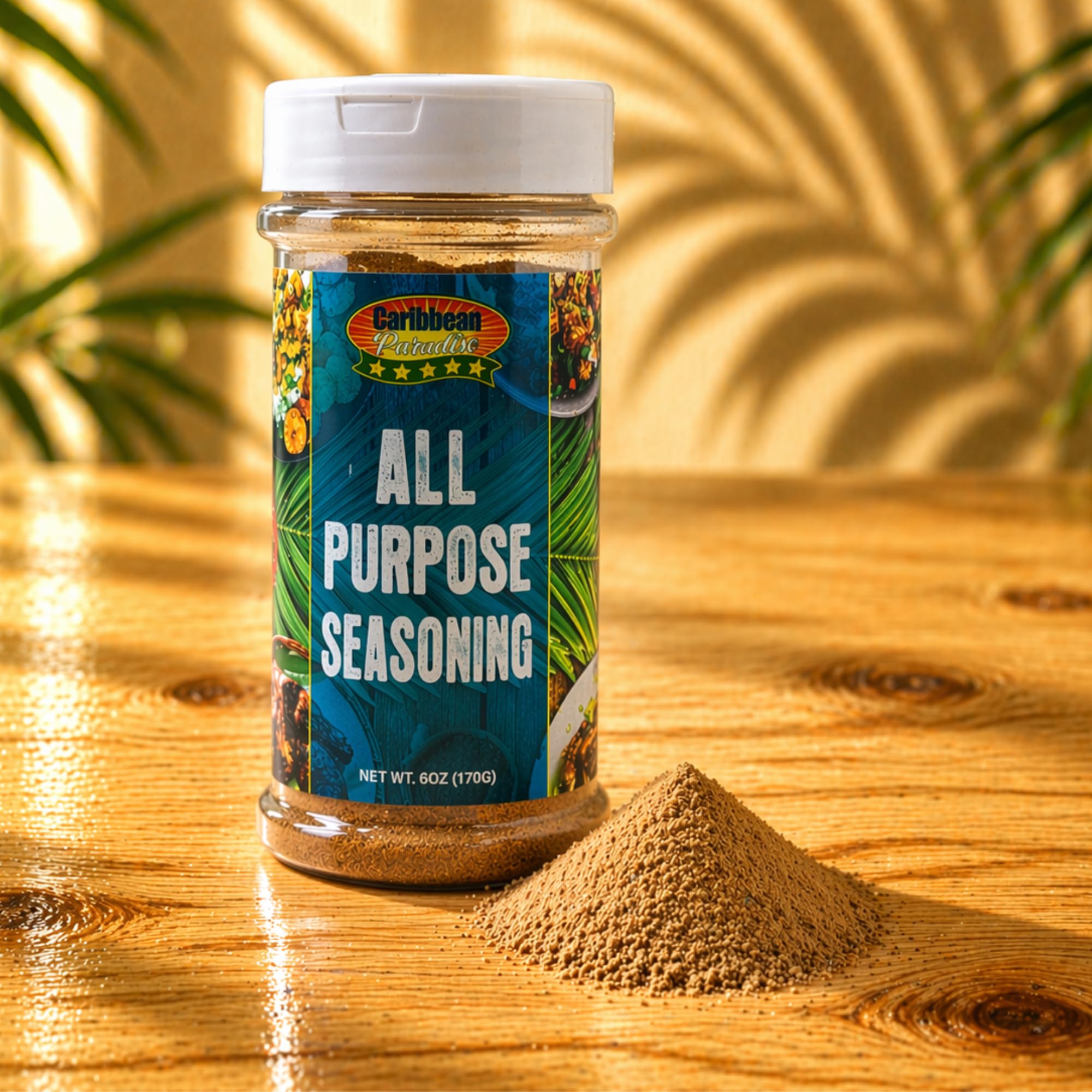 Caribbean Paradise All Purpose Seasoning, 6 oz (170 g), Authentic Caribbean Spice Blend for Meat, Seafood, Vegetables