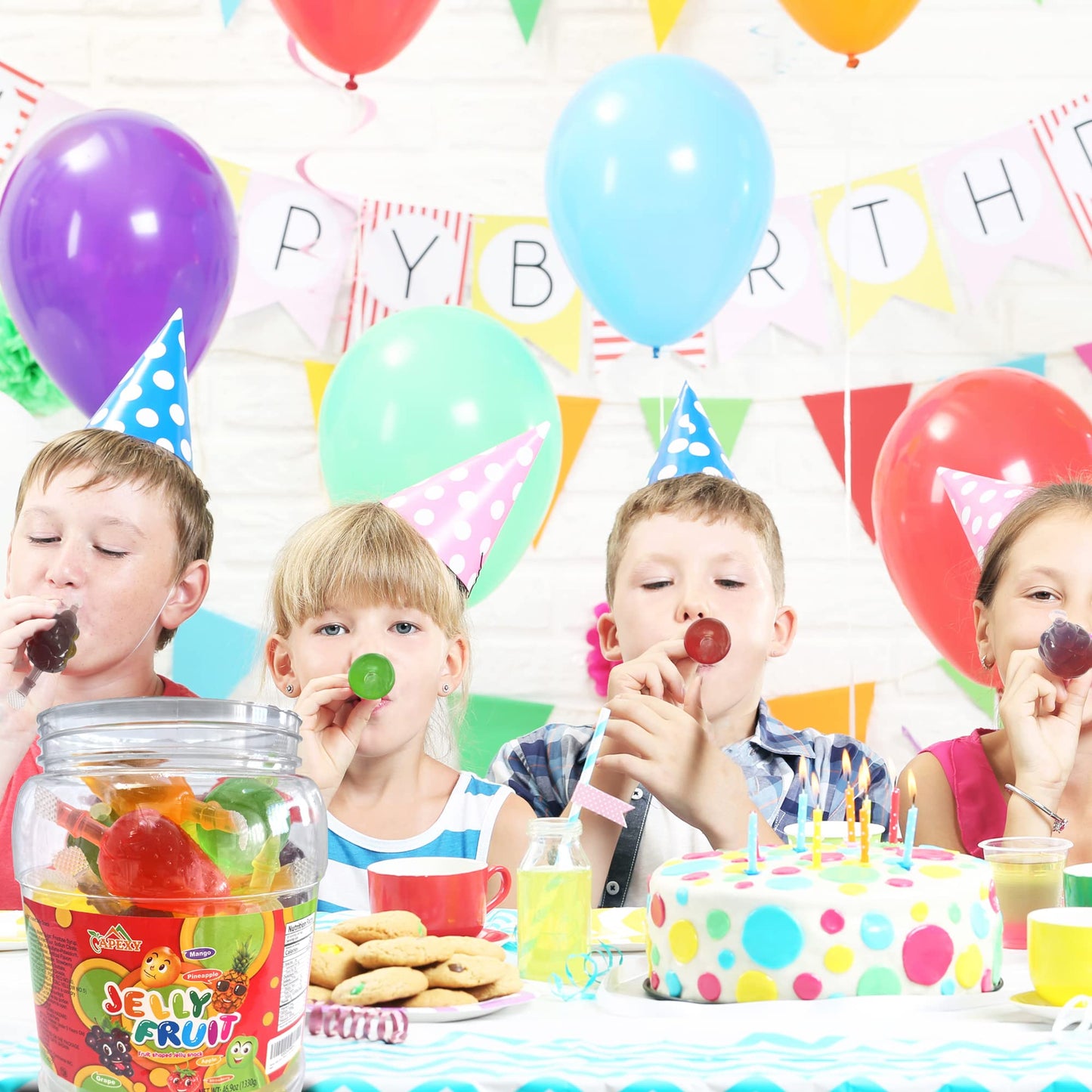 Apexy Jelly Fruit, Tiktok Candy Trend Items, Tik Tok Hit or Miss Challenge, Assorted Fruit Shaped Jelly, Strawberry, Mango, Apple, Pineapple, Grape