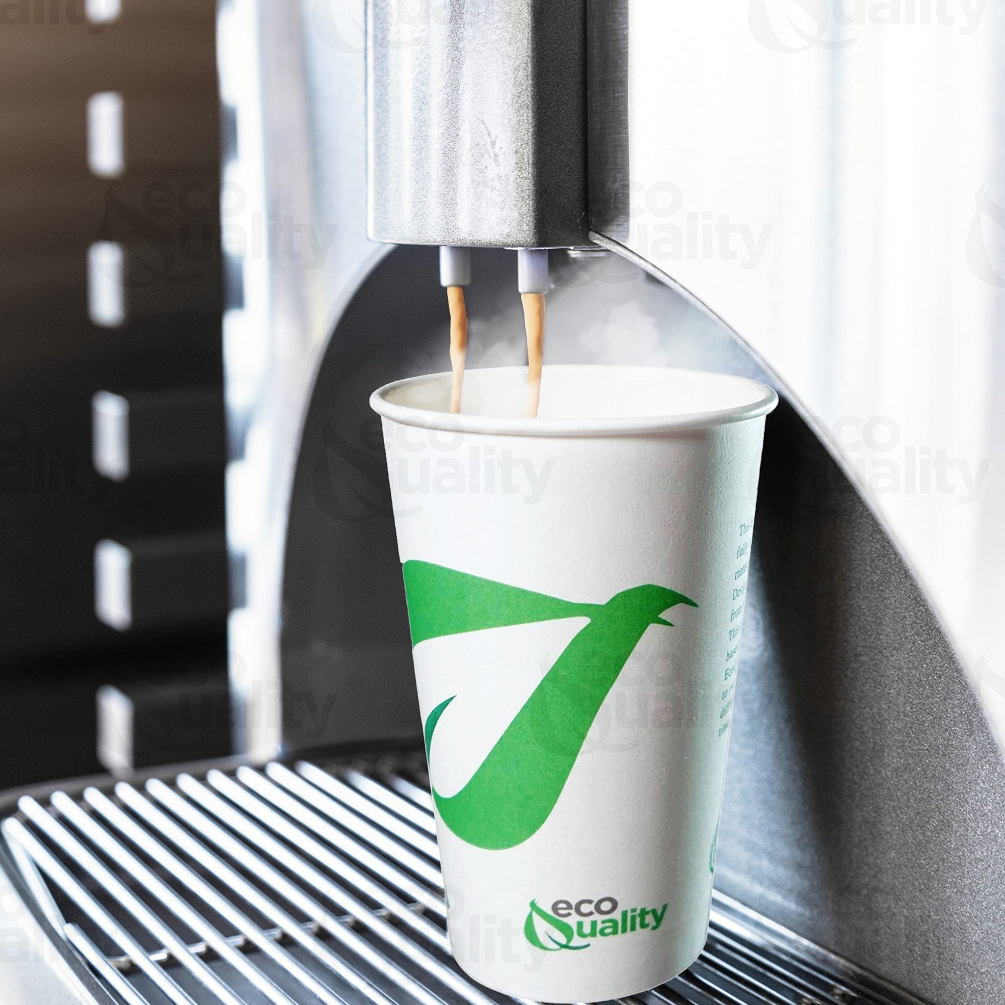 EcoQuality 20 oz Compostable Paper Cups - Biodegradable Disposable White Paper Coffee Cups PLA Lined - Eco-friendly Hot and Cold Drinking Cups