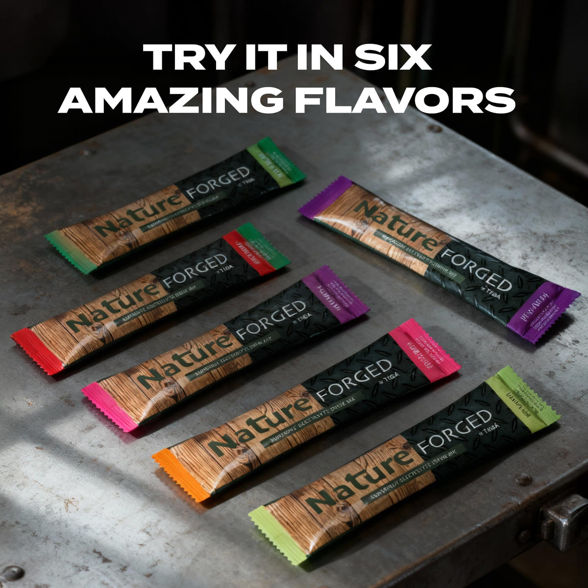 Tiiga Nature Forged Zero Sugar Electrolyte Drink Mix - Fruit Punch Hydration Powder, Superfruit Electrolytes, Sugar Free Sports Drink, 25 Stick Packs