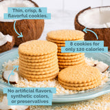 Dewey's Bakery Toasted Coconut Moravian Cookie Thins, Bakery Fresh with Real Simple Ingredients, Low Calorie Snack, No Artificial Flavors, Synthetic