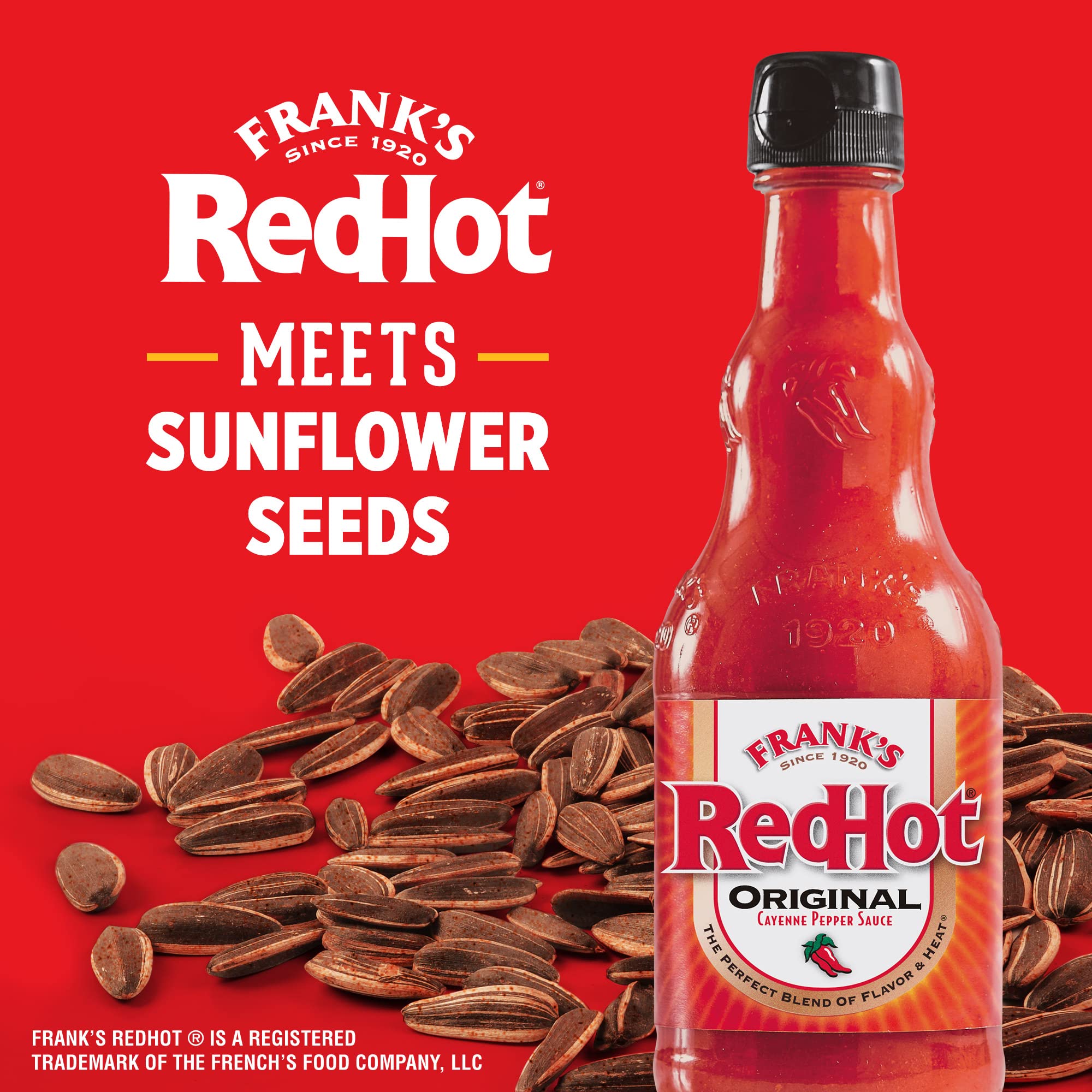 DAVID Roasted and Salted Jumbo Sunflower Seeds, Frank's Redhot Flavor, 5.25oz.