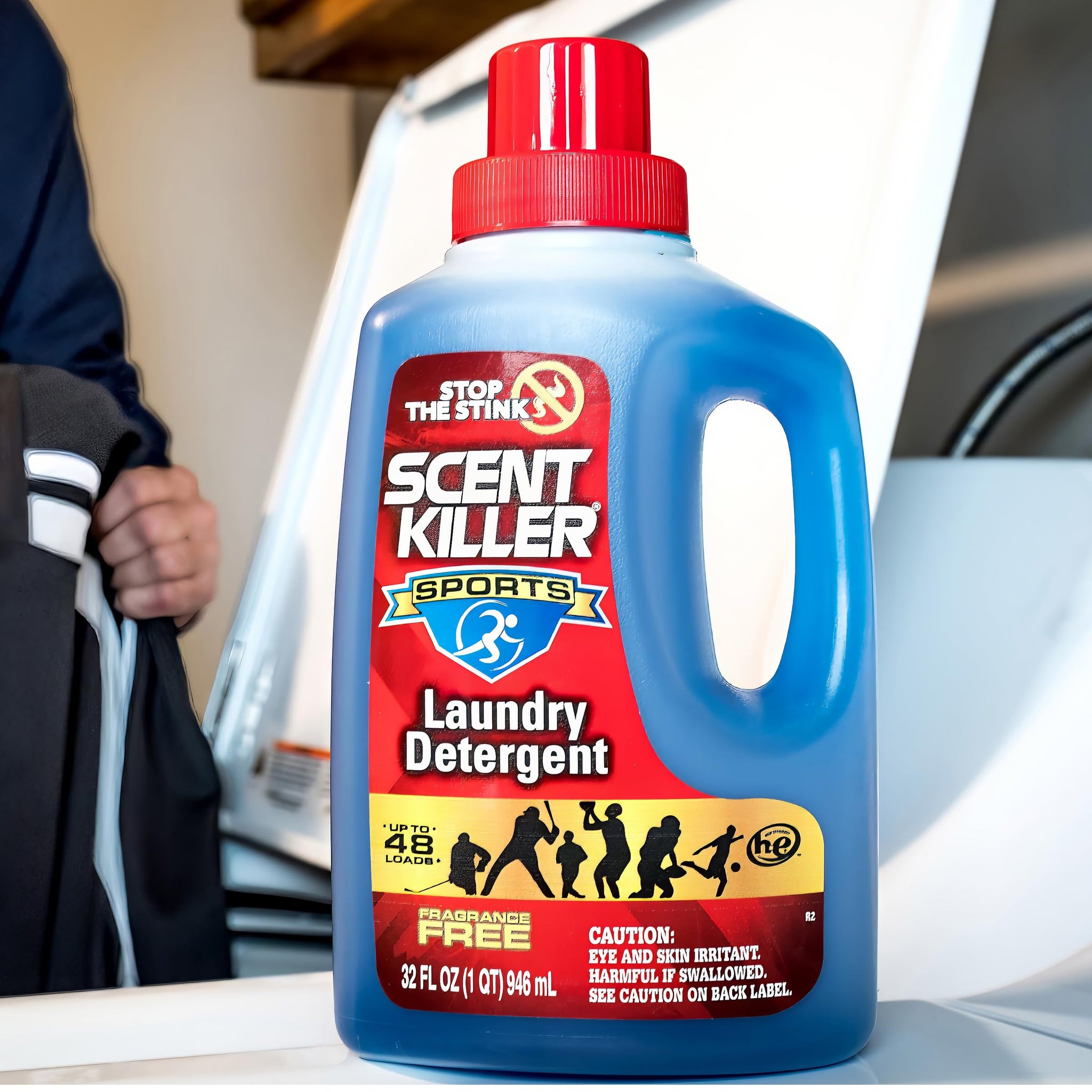 Scent Killer Sports Laundry Detergent for Smelly Clothes - Active Wear Laundry Detergent and Odor Eliminator - Deep Cleaning Sports Detergent