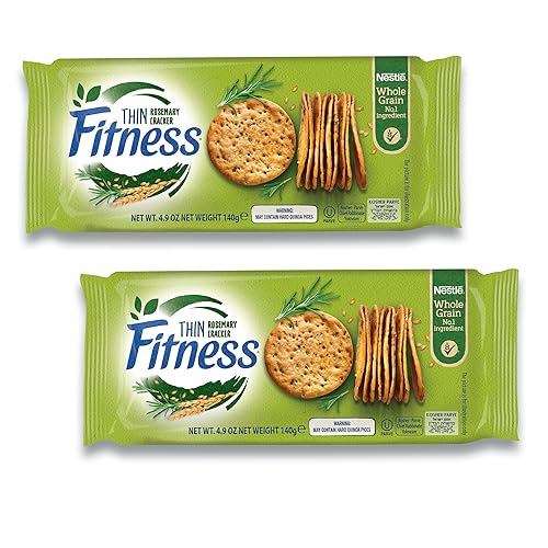 Nestle Fitness Thins Rosemary Crackers (2-Pack) 100 Calorie Per Serving, Whole Grain, Kosher Certified - Perfect for Dips and Spreads