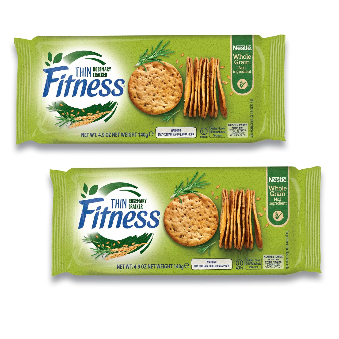 Nestle Fitness Thins Rosemary Crackers (2-Pack) 100 Calorie Per Serving, Whole Grain, Kosher Certified - Perfect for Dips and Spreads