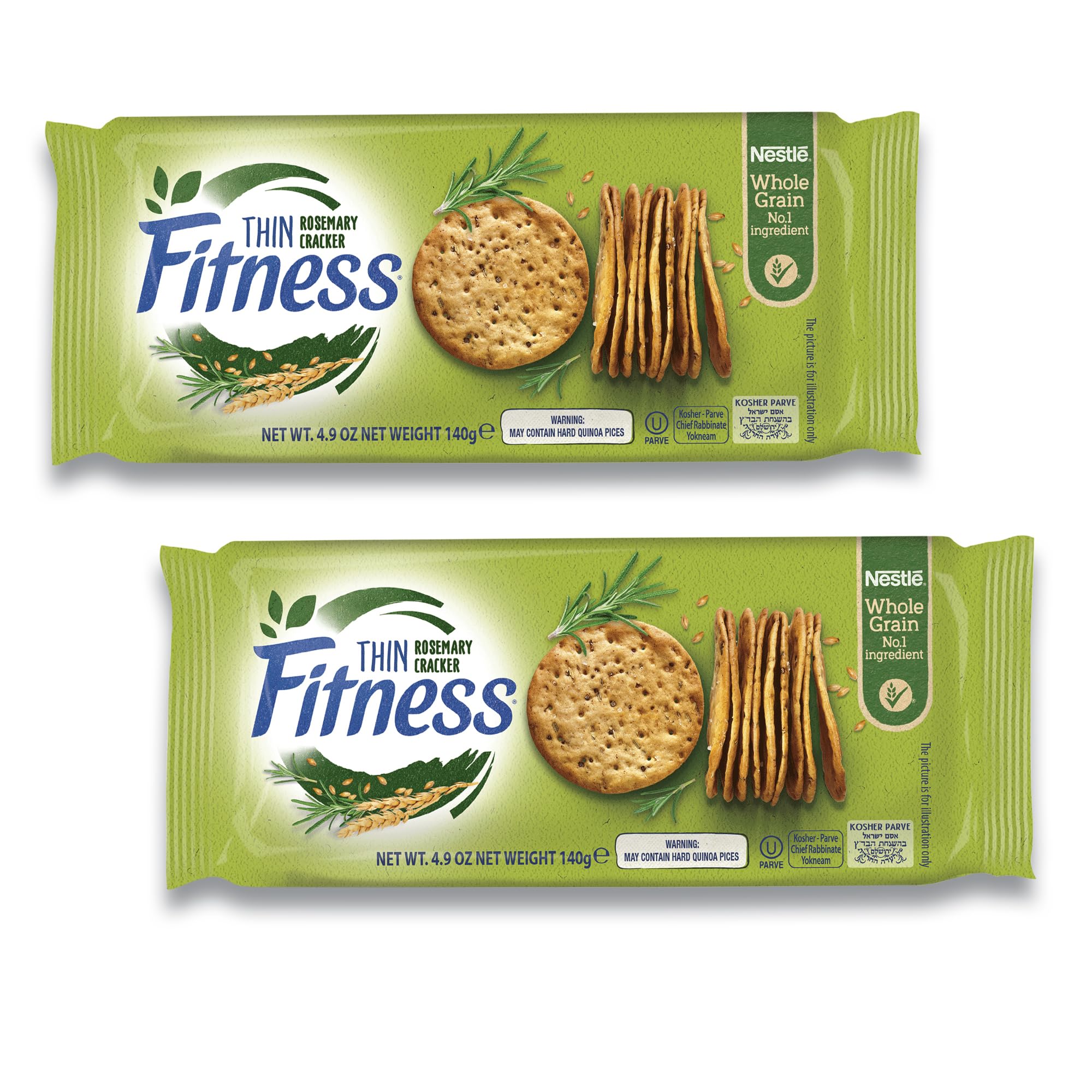 Nestle Fitness Thins Rosemary Crackers (2-Pack) 100 Calorie Per Serving, Whole Grain, Kosher Certified - Perfect for Dips and Spreads