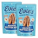 Evie's Brown Butter Rum Pecans - Roasted Texas Pecan Snacks - Healthy, Non-GMO, Gluten-Free and Vegan - 3 Oz, 2-Pack - Made-in-the-USA