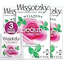 Wissotzky Wellness Beauty Green Tea, (3 Pack - 60 Tea Bags) | With Rooibos, Calendula, Raspberry & Rose | Radiance-Supporting Herbal Blend |