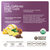 Daily Defense Organic Coffee Pods - Coffee with Maitake, Ginger Root, Lemon Peel & Superfoods - Healthy Mold Free Probiotic beverage, Vegan, Gluten