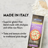 DeLallo Gluten Free Flour Pizza Kit, 17 oz Bag, (4 Pack), All Purpose Pizza Dough Mix for Baking Crust, Bread and Calzones, Vegan, Dairy Free
