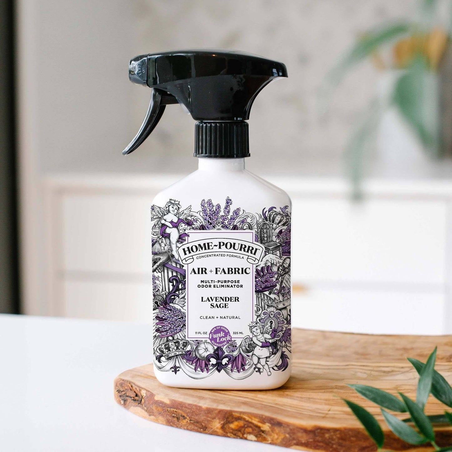 Home-Pourri Air + Fabric Multi-Purpose Odor Freshener Spray, 11 Fl Oz, Up to 570 Uses, Lavender Sage Scent, Room Deodorizer with Essential Oils