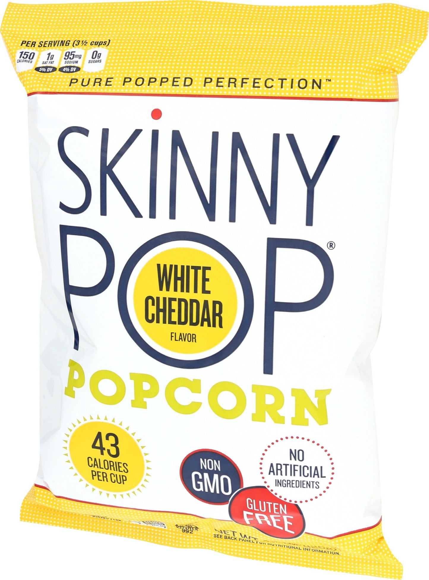 Skinnypop Aged White Cheddar Popcorn, 4.4 Ounce - 12 per case.