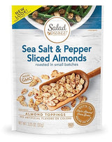 Salad Pizazz Sliced Almonds, Sea Salt Cracked Pepper, Non-GMO, All-Natural, Kosher Salad Topper, Resealable Bag, 3.25 Ounce