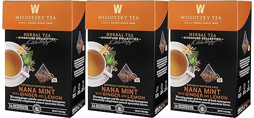 Wissotzky the Signature Collection Tea, Nana Mint with Ginger And Lemon, 16 Count (Pack of 6) by Wissotzky Tea