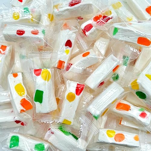 Jujube Nougat Candy | 9 Ounce Bag - 25 Count | Fruity Jelly Bits | Individually Wrapped Party Favors | Chewy Candy for Buffets, Events & Everyday