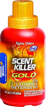 Scent Killer Gold Scent Free Laundry Detergent for Hunting Gear with Power Boost Plus Odor Eliminator, 18 Fluid Ounces