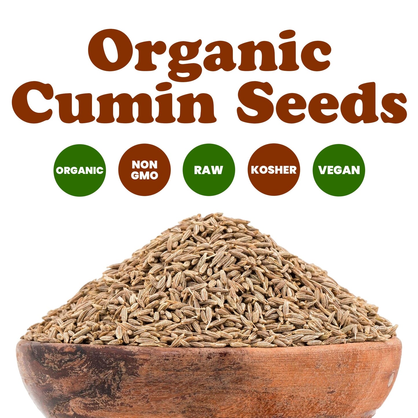 Food to Live Organic Cumin Seeds, 10 Pounds - 100% Natural, Non-GMO, Aromatic Seasoning, Perfect for Spices, Baking and Pickling, Vegan, Kosher, Bulk