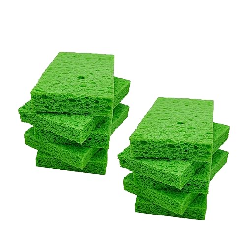 Zobilin Cellulose Sponges,Heavy Duty Scrub Kitchen Sponge,Compressed Cellulose Sponges for Kitchen,Clean Tough Messes Without Scratching Sponges