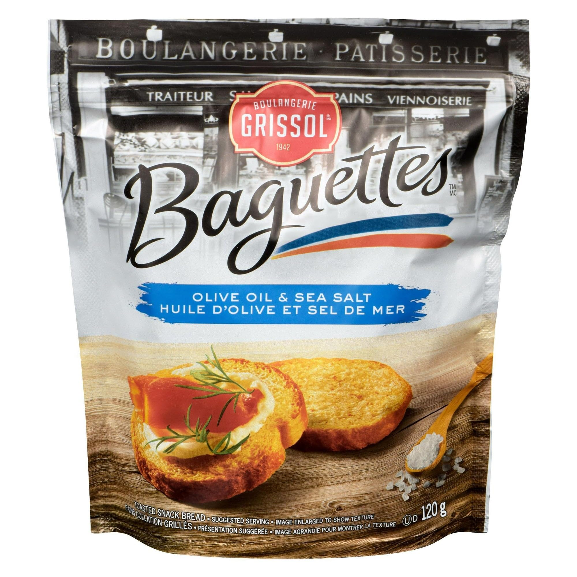 Boulangerie Grissol Baguettes, Olive Oil & Sea Salt, 120g/4.2 oz