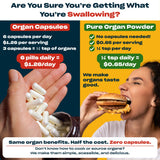 Pluck Pure Beef Organs Powder | 100% Liver, Kidney, Spleen, Heart, & Pancreas from 100% Grass Fed & Grass Finished Pastured Beef | As Seen on ABC's